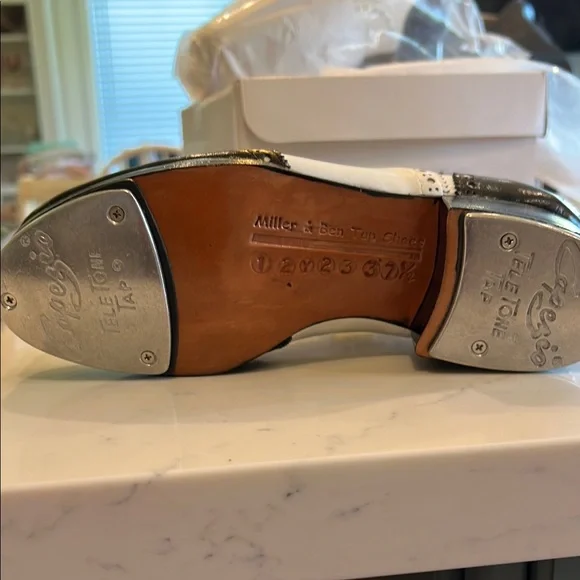 Miller & Ben Black and White Tap Shoes - Picture 3 of 4